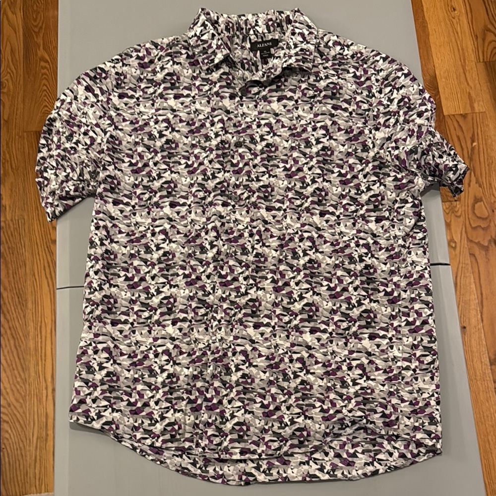 Alfani Purple and Black Dress Shirt